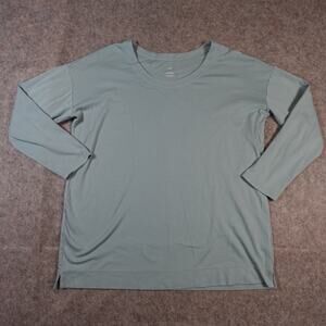 J. Jill Top Womens Large Simply Supima Scoop Neck Tunic Long Sleeve Casual Blue